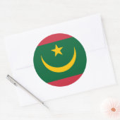 Sticker Rond Drapeau mauritanien, Drapeau mauritanien (Enveloppe)