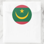 Sticker Rond Drapeau mauritanien, Drapeau mauritanien (Sac)