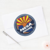 Sticker Rond Drapeau Mesa Arizona éclate collants ronds (Enveloppe)