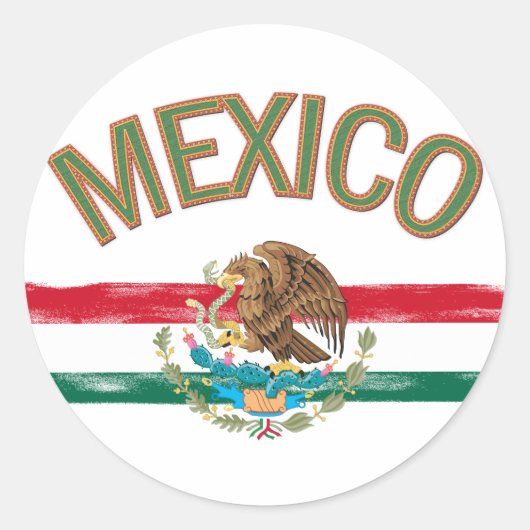 Sticker Rond Drapeau mexicain (Devant)