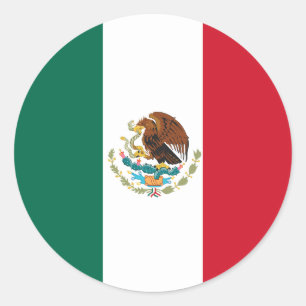 Sticker Rond Drapeau mexicain