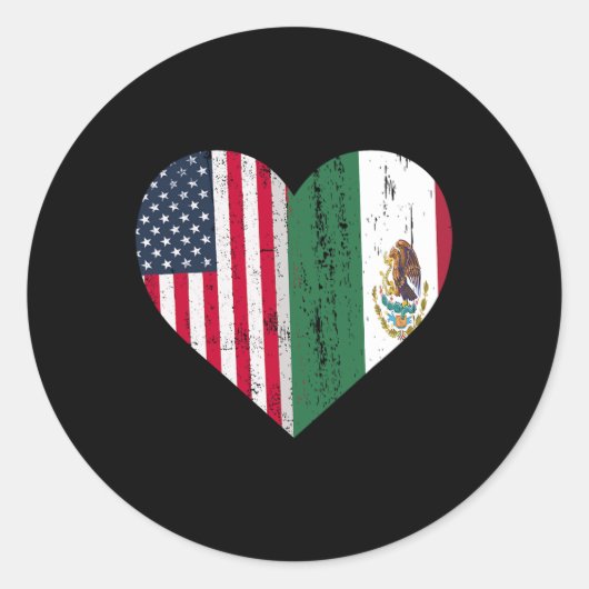 Sticker Rond Drapeau mexicain américain Drapeau mexicain (Devant)
