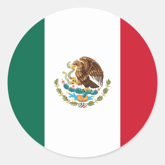 Sticker Rond Drapeau mexicain, Drapeau du Mexique (Devant)