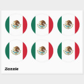 Sticker Rond Drapeau mexicain - Drapeau mexicain (Feuille)