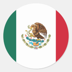Sticker Rond Drapeau mexicain - Drapeau mexicain