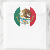Sticker Rond Drapeau mexicain et armoiries, Drapeau du Mexique (Sac)