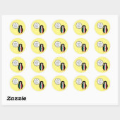 Sticker Rond Drapeau Mexicain Parlant Mme Penguin Plaques en pa (Feuille)