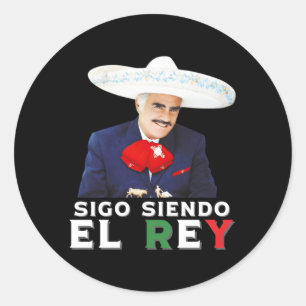 Sticker Rond Drapeau mexicain Vicente Fernandez Siendo El Rey