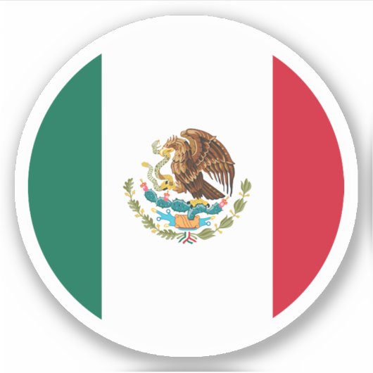 Sticker rond Drapeau Mexique (Devant)