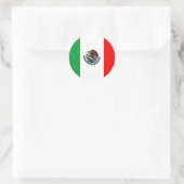 STICKER ROND DRAPEAU MEXIQUE - DRAPEAU NATIONAL MEXICAIN (Sac)