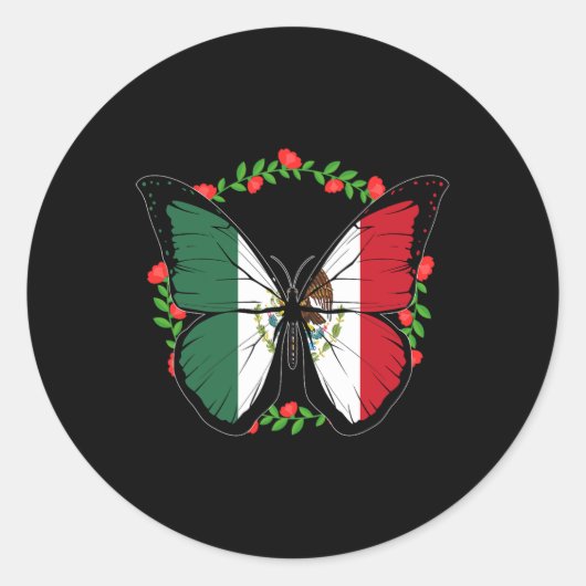 Sticker Rond Drapeau Mexique Fête de l'Indépendance Mexicaine H (Devant)