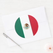 Sticker Rond Drapeau Mexique/Mexique (Enveloppe)