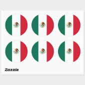 Sticker Rond Drapeau Mexique/Mexique (Feuille)