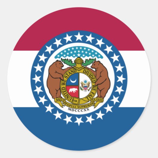 Sticker Rond Drapeau Missourian, Drapeau du Missouri (Devant)