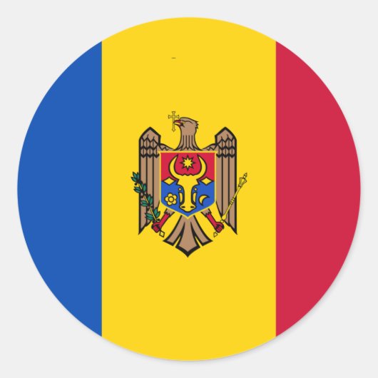 Sticker Rond Drapeau moldave, Drapeau moldave (Devant)