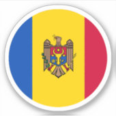Sticker rond Drapeau Moldavie (Devant)