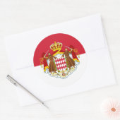 Sticker Rond Drapeau Monégasque & Armoiries, Drapeau de Monaco (Enveloppe)