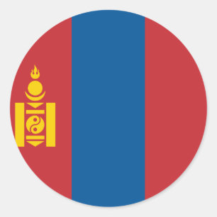 Sticker Rond Drapeau mongol