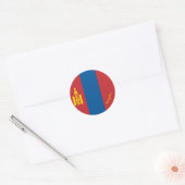 Sticker Rond Drapeau mongol et mongol patriotes / sports (Enveloppe)