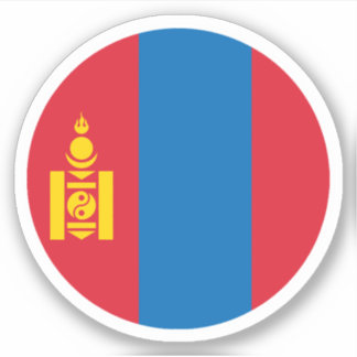 Sticker rond Drapeau Mongolie