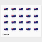 Sticker Rond Drapeau Montserrat avec nom (Feuille)