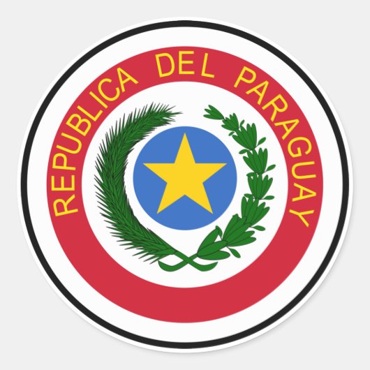Sticker Rond drapeau national du Paraguay (Devant)
