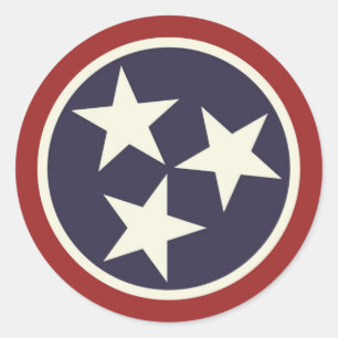 Sticker Rond Drapeau national du Tennessee