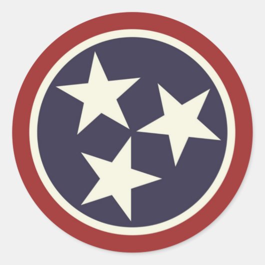 Sticker Rond Drapeau national du Tennessee (Devant)