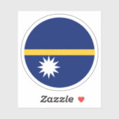 Sticker rond Drapeau Nauru (Feuille)