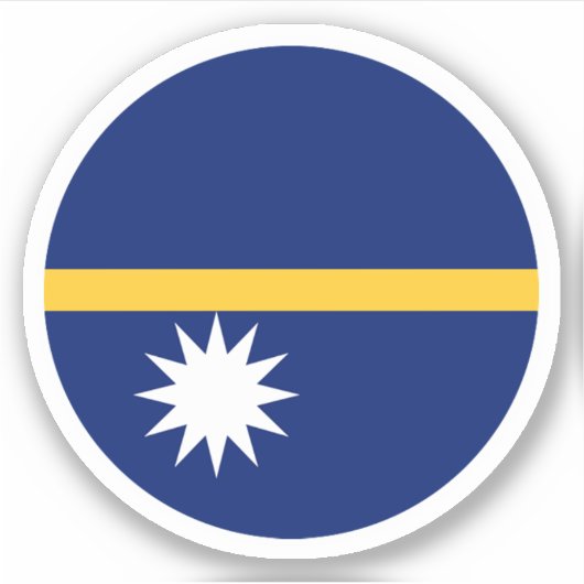 Sticker rond Drapeau Nauru (Devant)