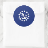 Sticker Rond Drapeau Nautique Américain Ancre Étoiles Bleu (Sac)