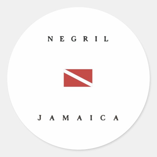 Sticker Rond Drapeau Negril Jamaïque Scuba Dive (Devant)