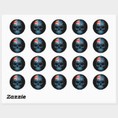 Sticker Rond Drapeau néo-zélandais en noir (Feuille)