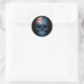 Sticker Rond Drapeau néo-zélandais en noir (Sac)