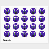 Sticker Rond Drapeau Neutrois Symbole Trans (Feuille)