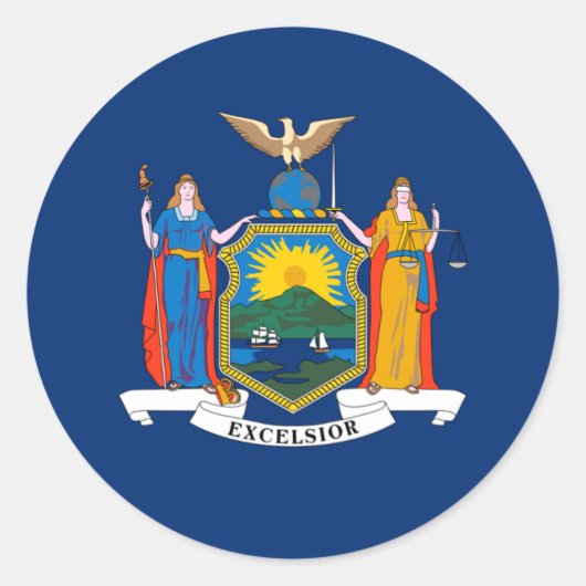 Sticker Rond Drapeau New-Yorkais, Drapeau New-York (Devant)
