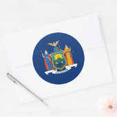 Sticker Rond Drapeau New-Yorkais, Drapeau New-York (Enveloppe)