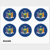 Sticker Rond Drapeau New-Yorkais, Drapeau New-York (Feuille)