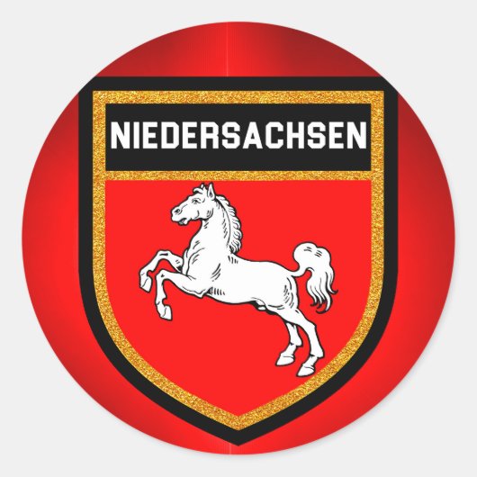 Sticker Rond Drapeau Niedersachsen (Devant)