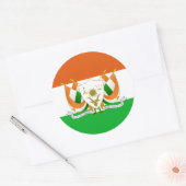 Sticker Rond Drapeau nigérien et armoiries, Drapeau du Niger (Enveloppe)