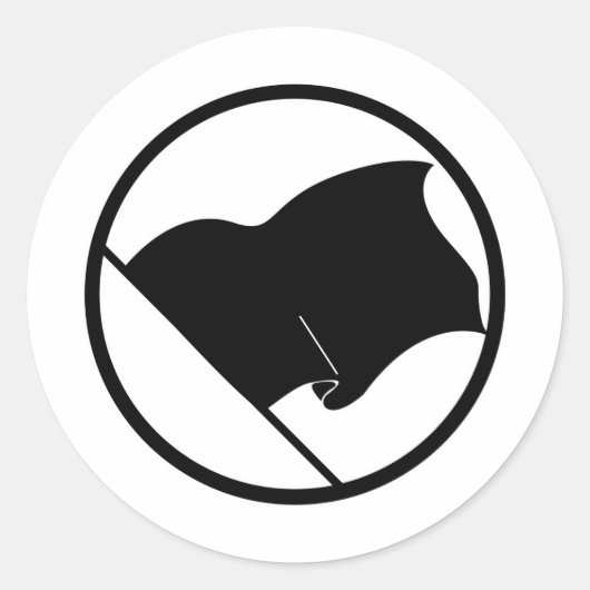 Sticker Rond Drapeau noir vert pourpre Plaque sans symbole blan (Devant)