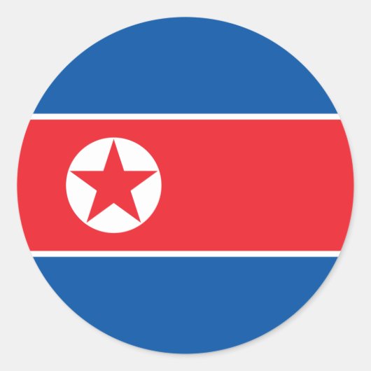 Sticker Rond Drapeau nord-coréen, Drapeau nord-coréen (Devant)