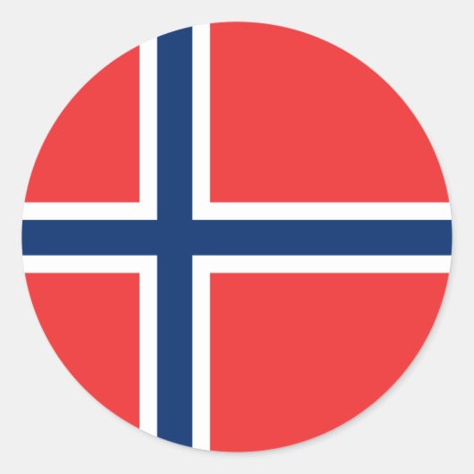 Sticker Rond Drapeau norvégien (Devant)