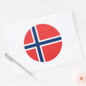Sticker Rond Drapeau norvégien (Enveloppe)