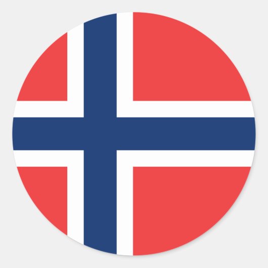Sticker Rond Drapeau norvégien (Devant)