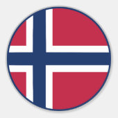 Sticker Rond Drapeau norvégien (Devant)