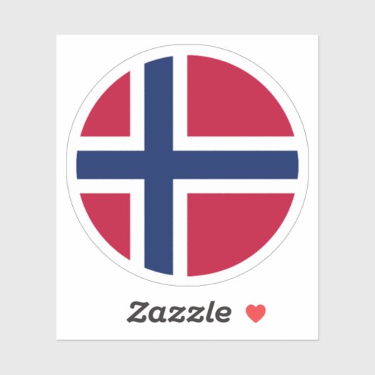 Sticker rond drapeau norvégien (Feuille)
