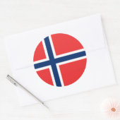 Sticker Rond Drapeau norvégien, Drapeau norvégien (Enveloppe)