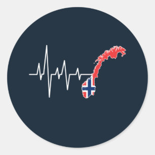 Sticker Rond Drapeau norvégien Drapeau norvégien Norge