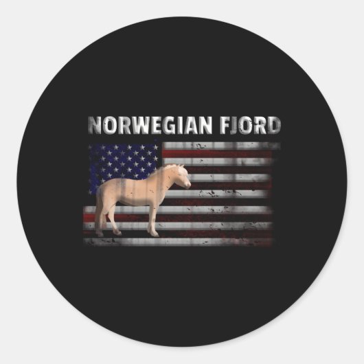 Sticker Rond Drapeau Norvégien Du Fjord Avec Nous (Devant)